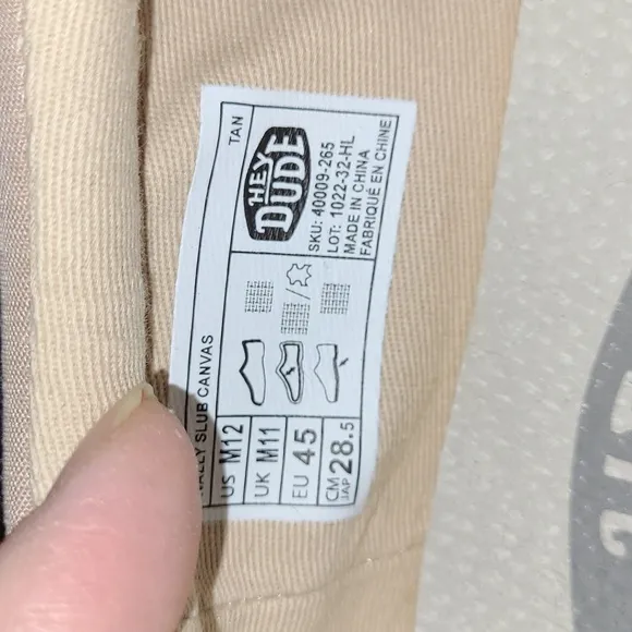 NWOT- Hey Dude, light beige,  size 12 shoes.   Not in the original box.