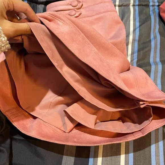 NWT White House black market Pink Faux-Suede Boot Skirt