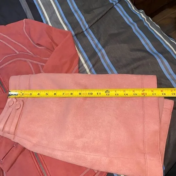 NWT White House black market Pink Faux-Suede Boot Skirt