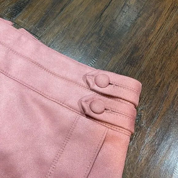 NWT White House black market Pink Faux-Suede Boot Skirt
