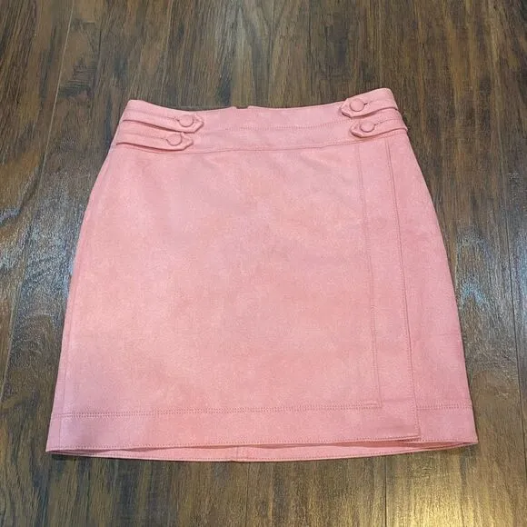 NWT White House black market Pink Faux-Suede Boot Skirt