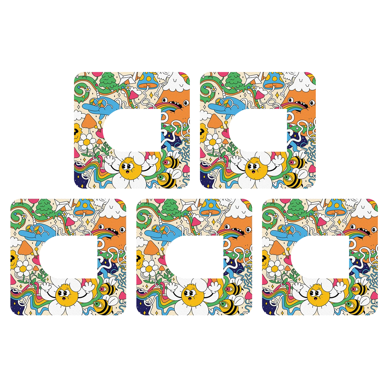 Omnipod Psychadelic Doodles Design Patches