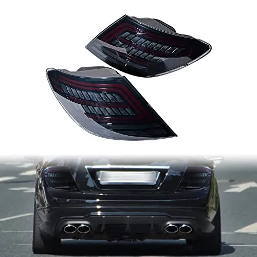 Pair LED Tail Light Brake Running Turn Signal Smoke Lens Compatible with MERCEDES-BENZ W204 C Class C250 C350 C63 AMG Rear Lamp MB2801128, MB2801129