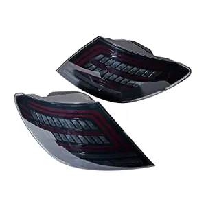 Pair LED Tail Light Brake Running Turn Signal Smoke Lens Compatible with MERCEDES-BENZ W204 C Class C250 C350 C63 AMG Rear Lamp MB2801128, MB2801129