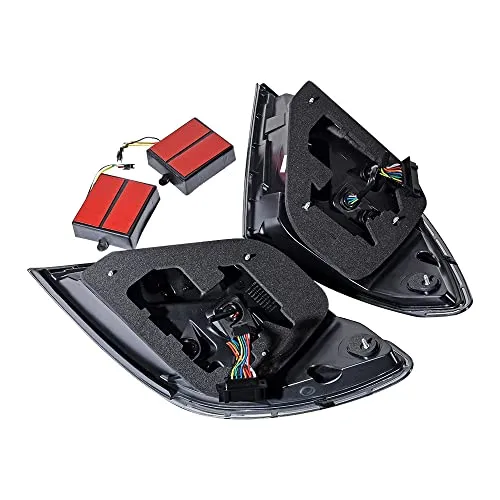 Pair LED Tail Light Brake Running Turn Signal Smoke Lens Compatible with MERCEDES-BENZ W204 C Class C250 C350 C63 AMG Rear Lamp MB2801128, MB2801129