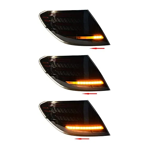Pair LED Tail Light Brake Running Turn Signal Smoke Lens Compatible with MERCEDES-BENZ W204 C Class C250 C350 C63 AMG Rear Lamp MB2801128, MB2801129