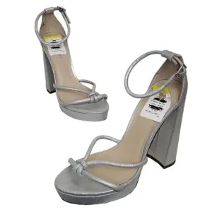 PELLE MODA GILLIAN SANDAL SILVER METALLIC SUEDE