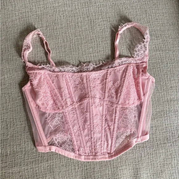Pink Lace Corset Top