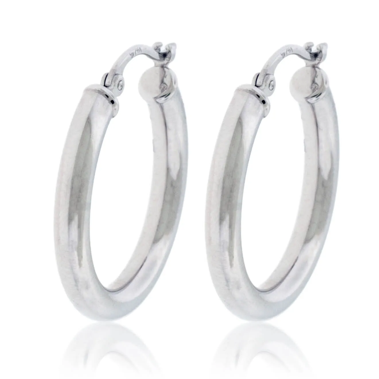 Polished 3.0mm Tube Hoop Earrings