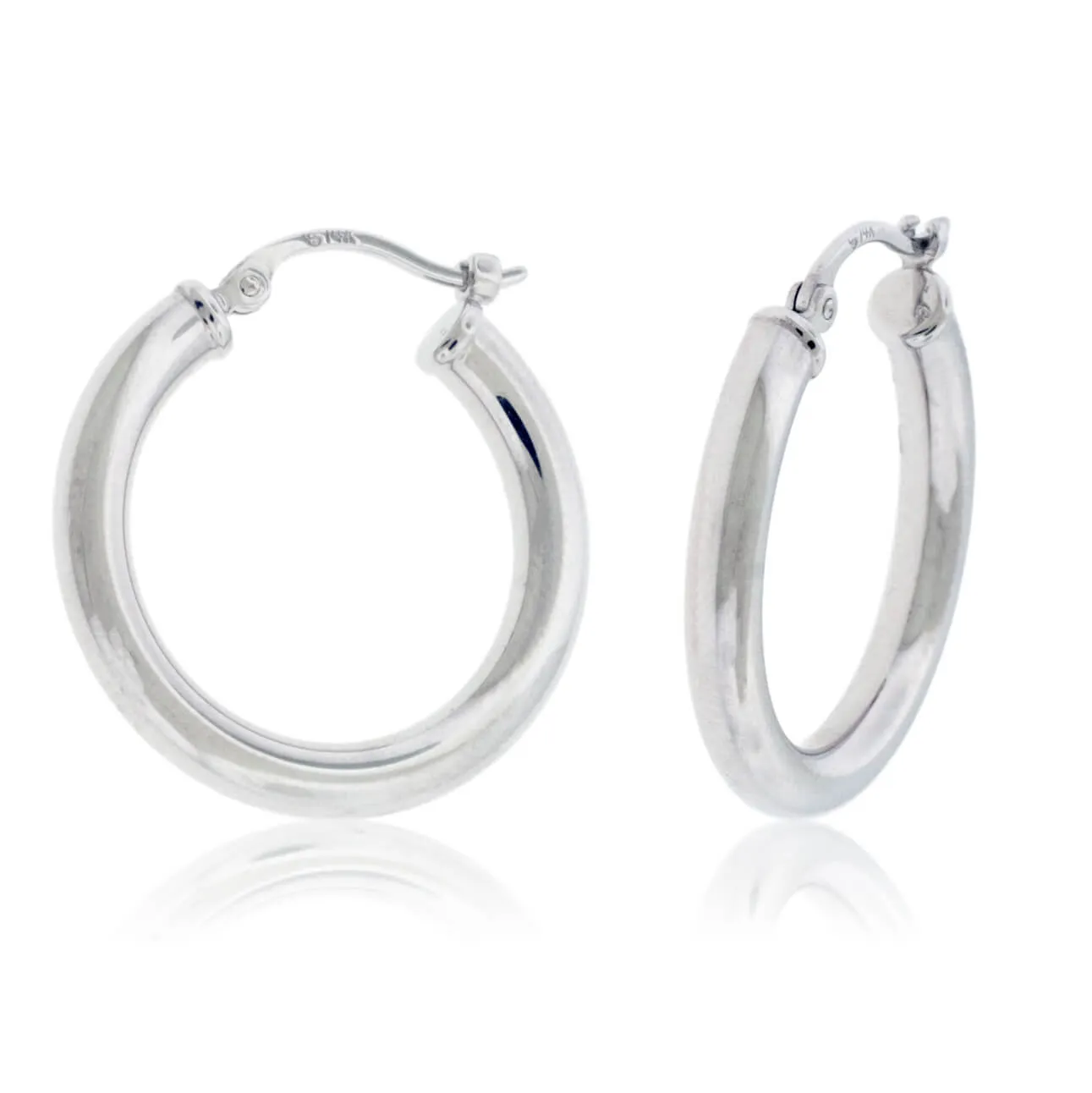 Polished 3.0mm Tube Hoop Earrings