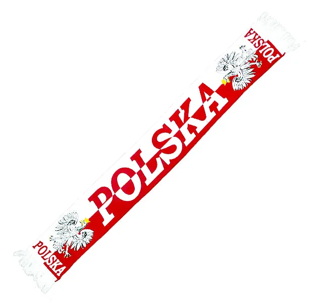 Polska White and Red Soccer Fan Accessory Set (Scarf, Cylinder Hat, Inflatable Sticks)