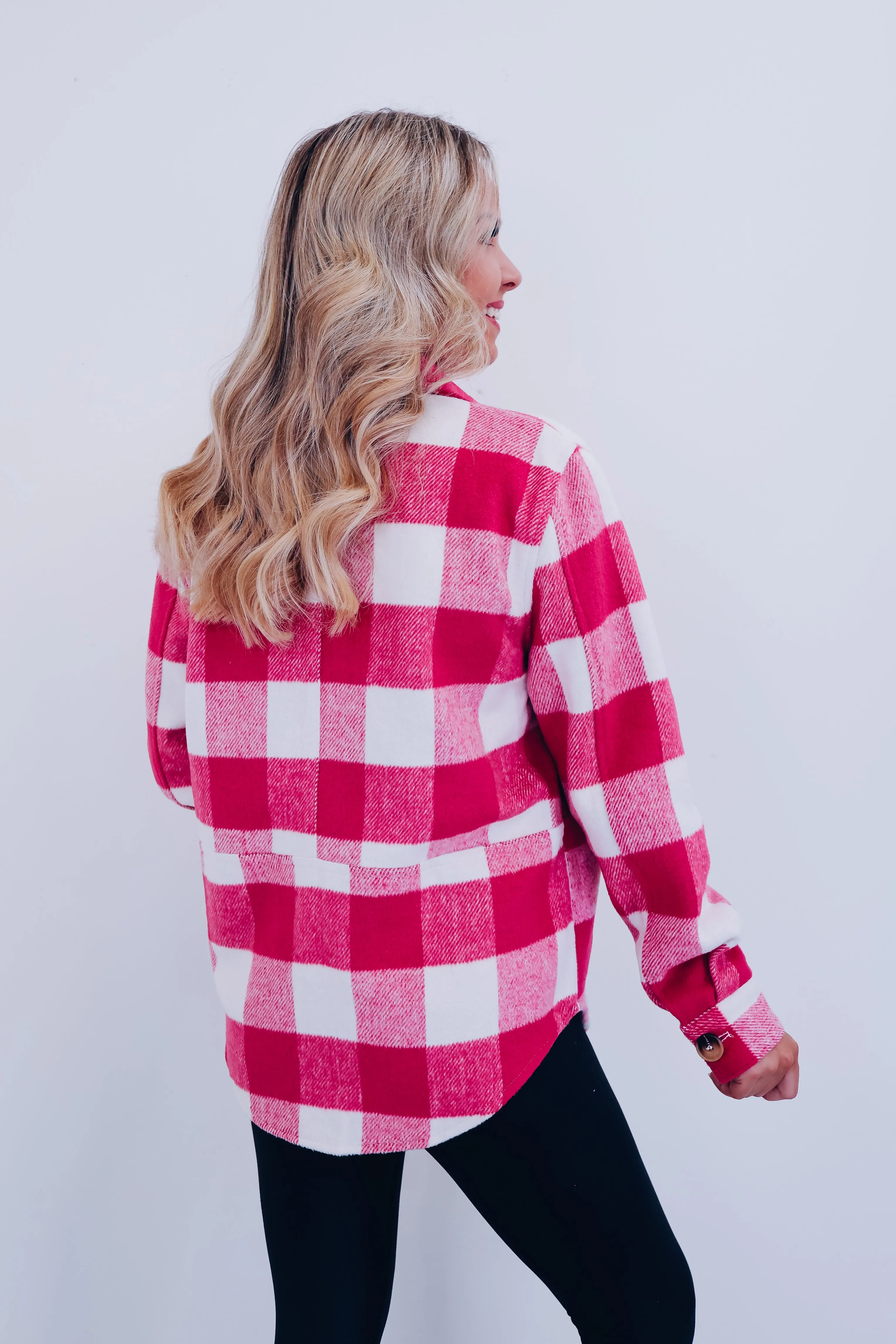 Princess Plaid Shacket - Pink