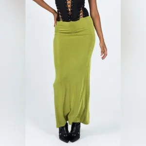 PRINCESS POLLY harriette Olive Green Maxi Skirt🤍