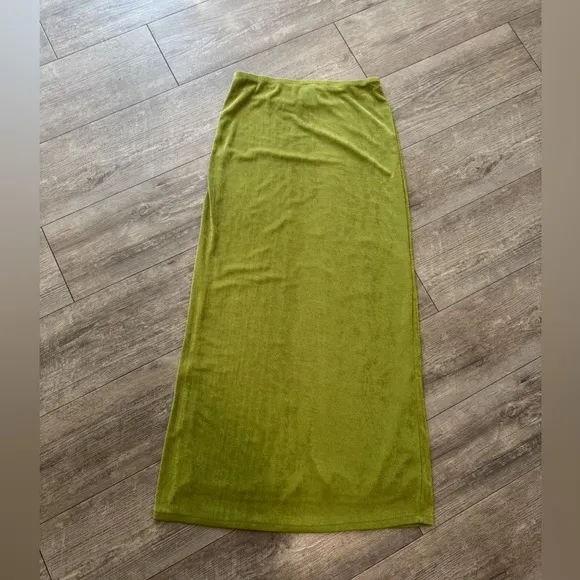 PRINCESS POLLY harriette Olive Green Maxi Skirt🤍