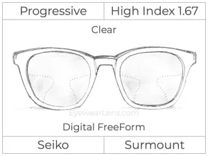 Progressive - Seiko - Surmount - Digital - High Index 1.67 - Clear