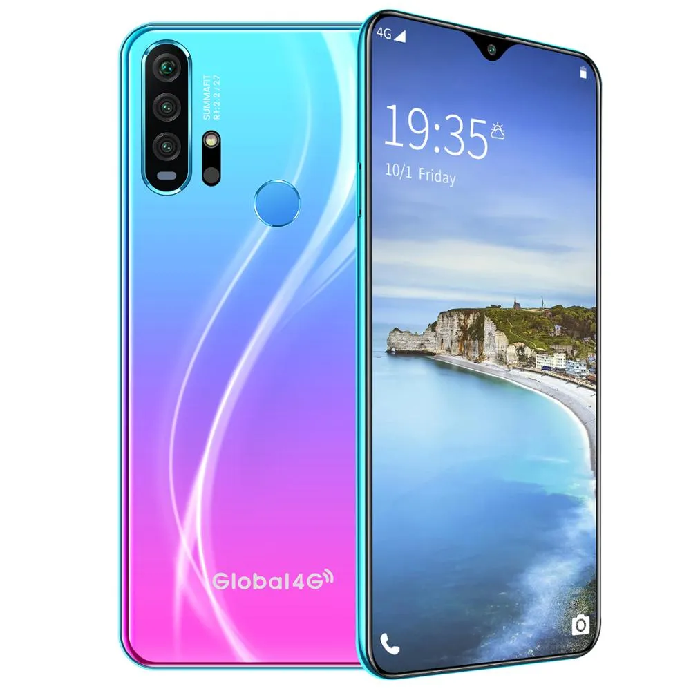 R30 pro Smart Phone 4G Network 3G   64g High Configuration Face Recognition Fingerprint Recognition Phone blue_British regulatory