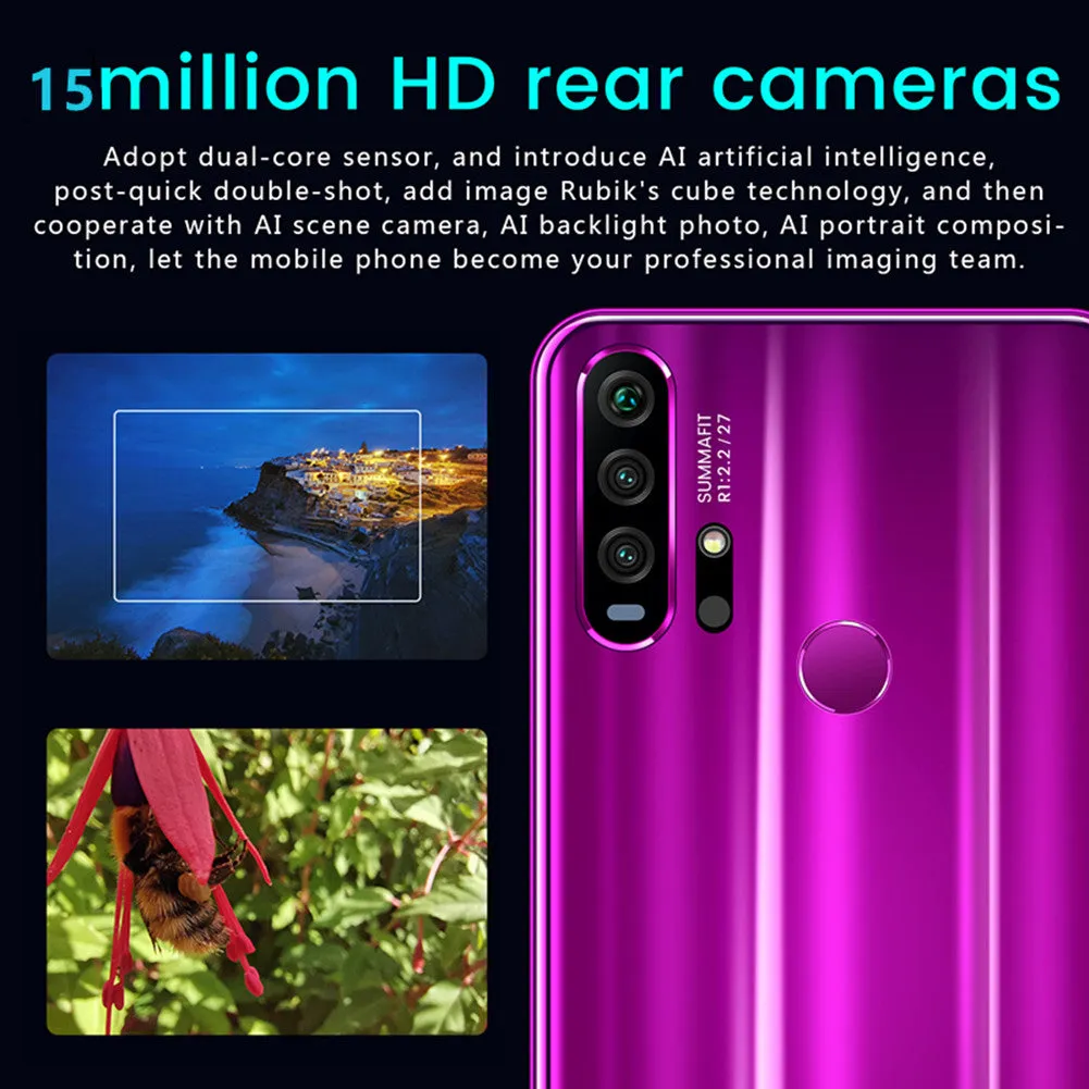 R30 pro Smart Phone 4G Network 3G   64g High Configuration Face Recognition Fingerprint Recognition Phone blue_British regulatory