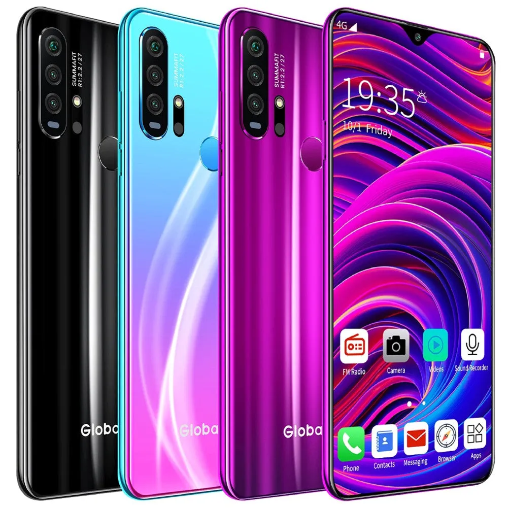 R30 pro Smart Phone 4G Network 3G   64g High Configuration Face Recognition Fingerprint Recognition Phone blue_British regulatory