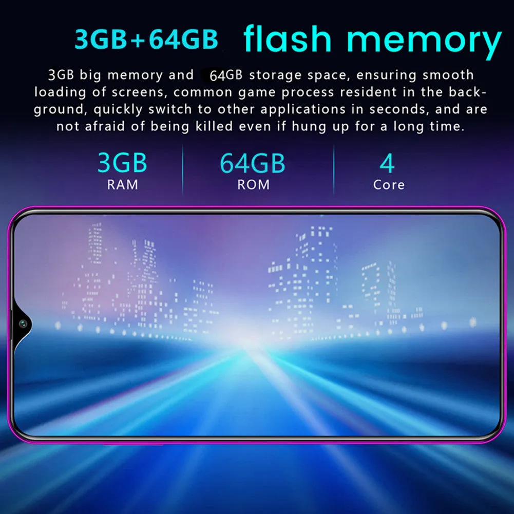 R30 pro Smart Phone 4G Network 3G   64g High Configuration Face Recognition Fingerprint Recognition Phone blue_British regulatory