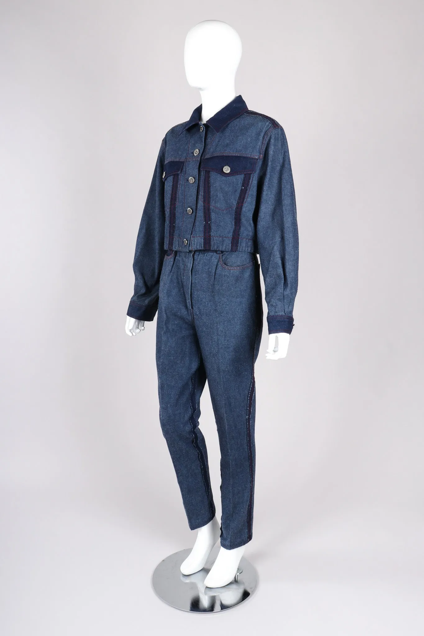 Reverse Denim Jacket & Pant Set