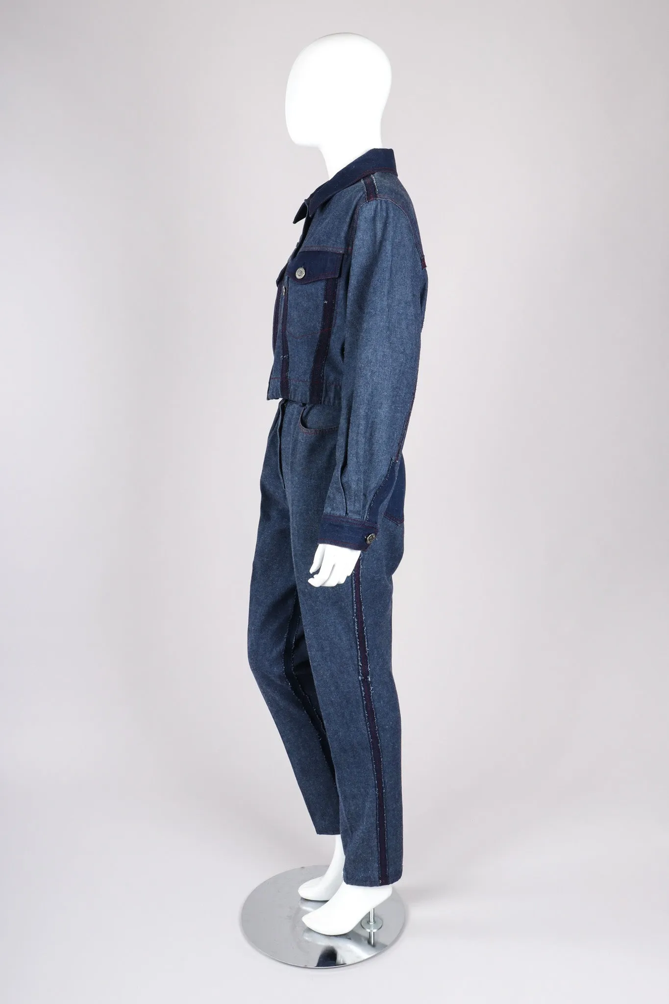 Reverse Denim Jacket & Pant Set