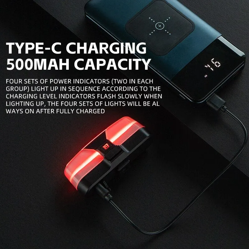 ROCKBROS Bicycle Smart Rear Light Type-C Charging IPX6 Brake Sensor Auto Stop Cycling Taillight Warning Light