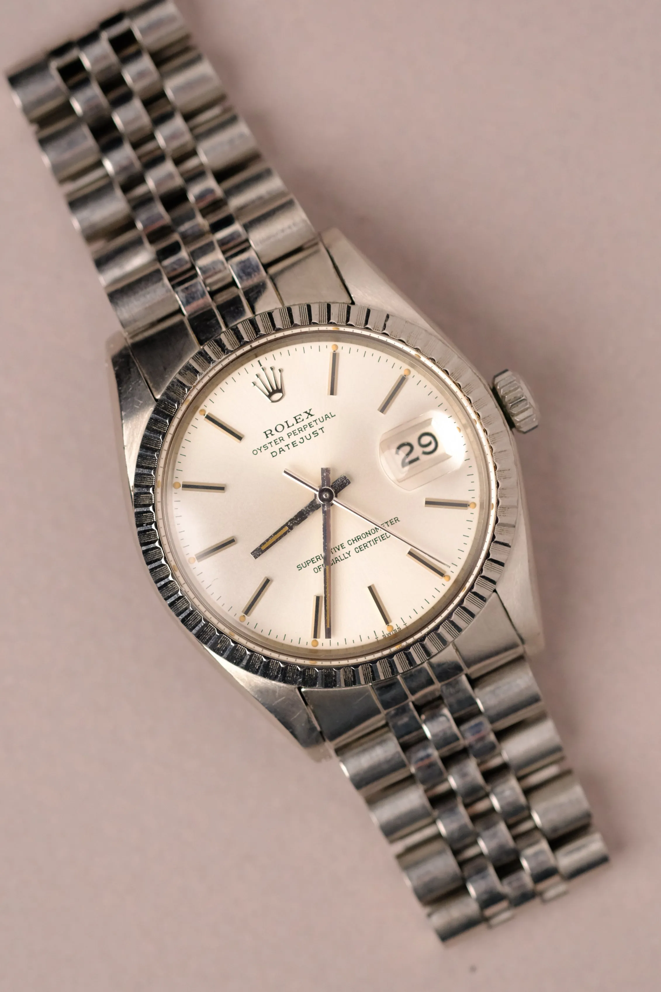 Rolex Datejust 16030 Silver Flat Dial w/Orange Patina - 1979