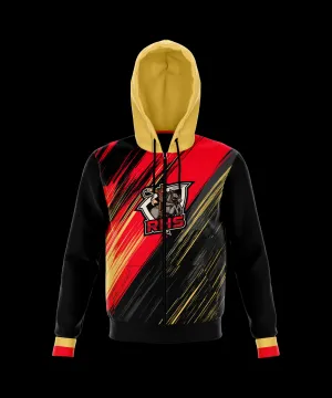 Roosevelt High School Zip Hoodie with Gold Hood