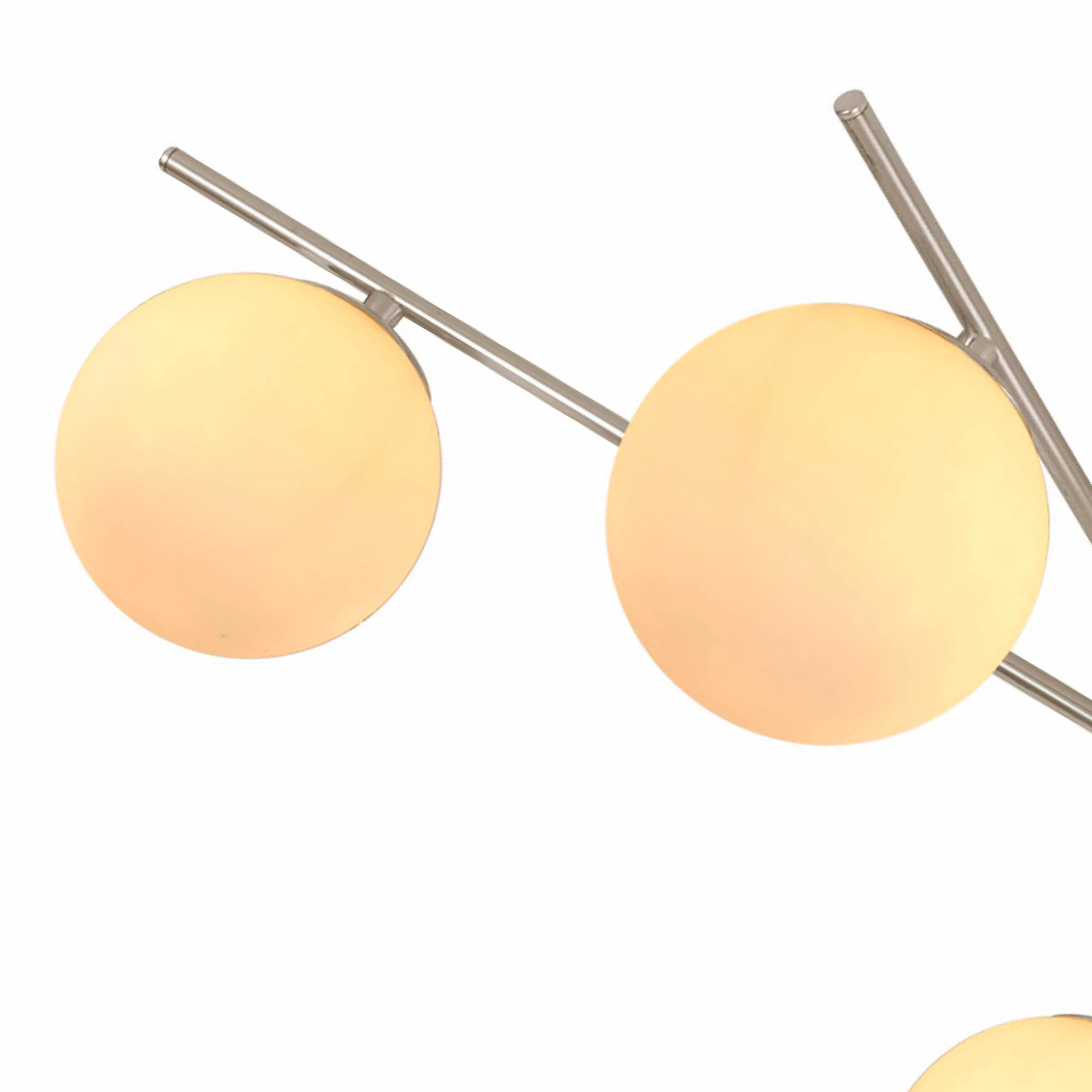 Salle 5 Light Modern Stainless Steel Flush Frosted Glass Ceiling Light