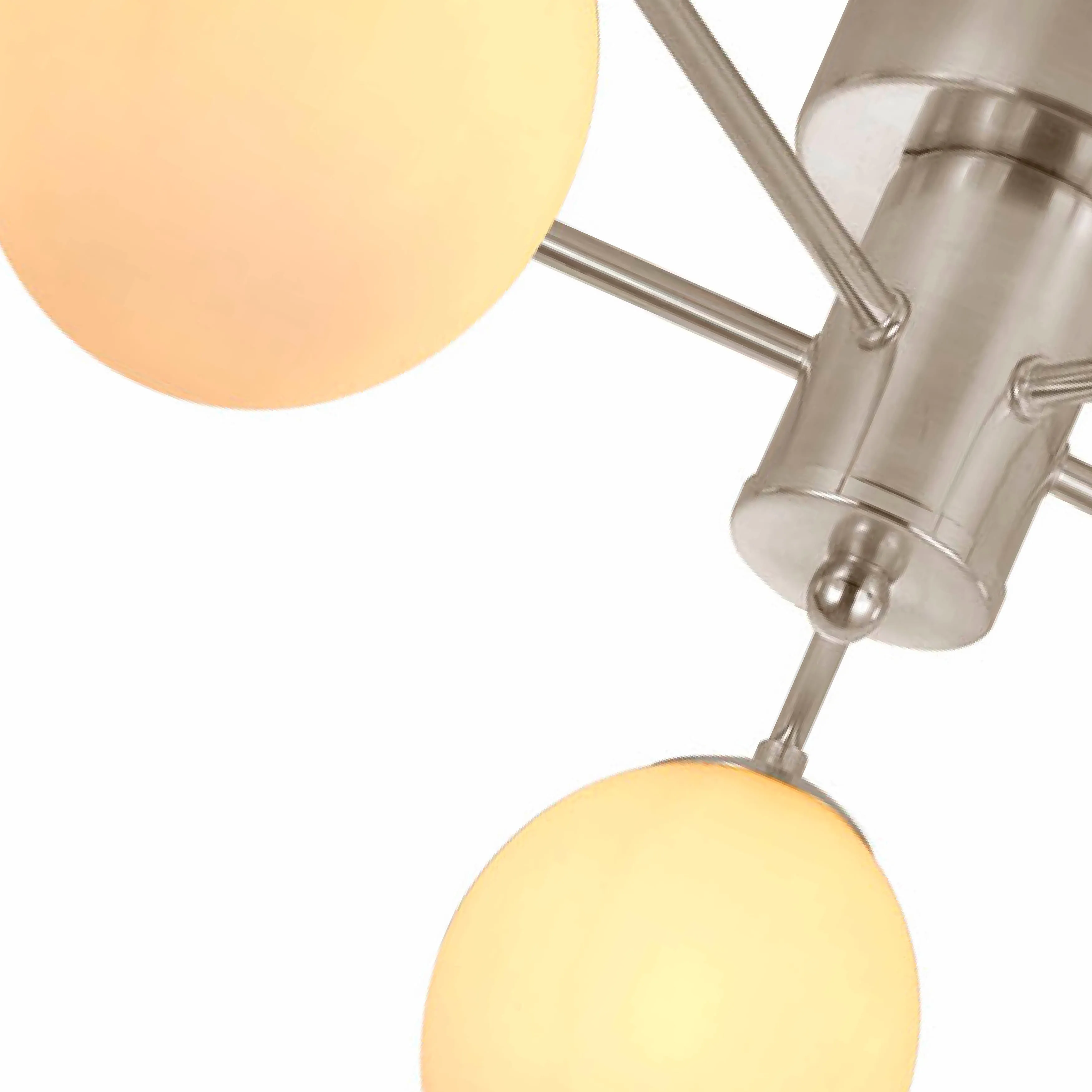 Salle 5 Light Modern Stainless Steel Flush Frosted Glass Ceiling Light