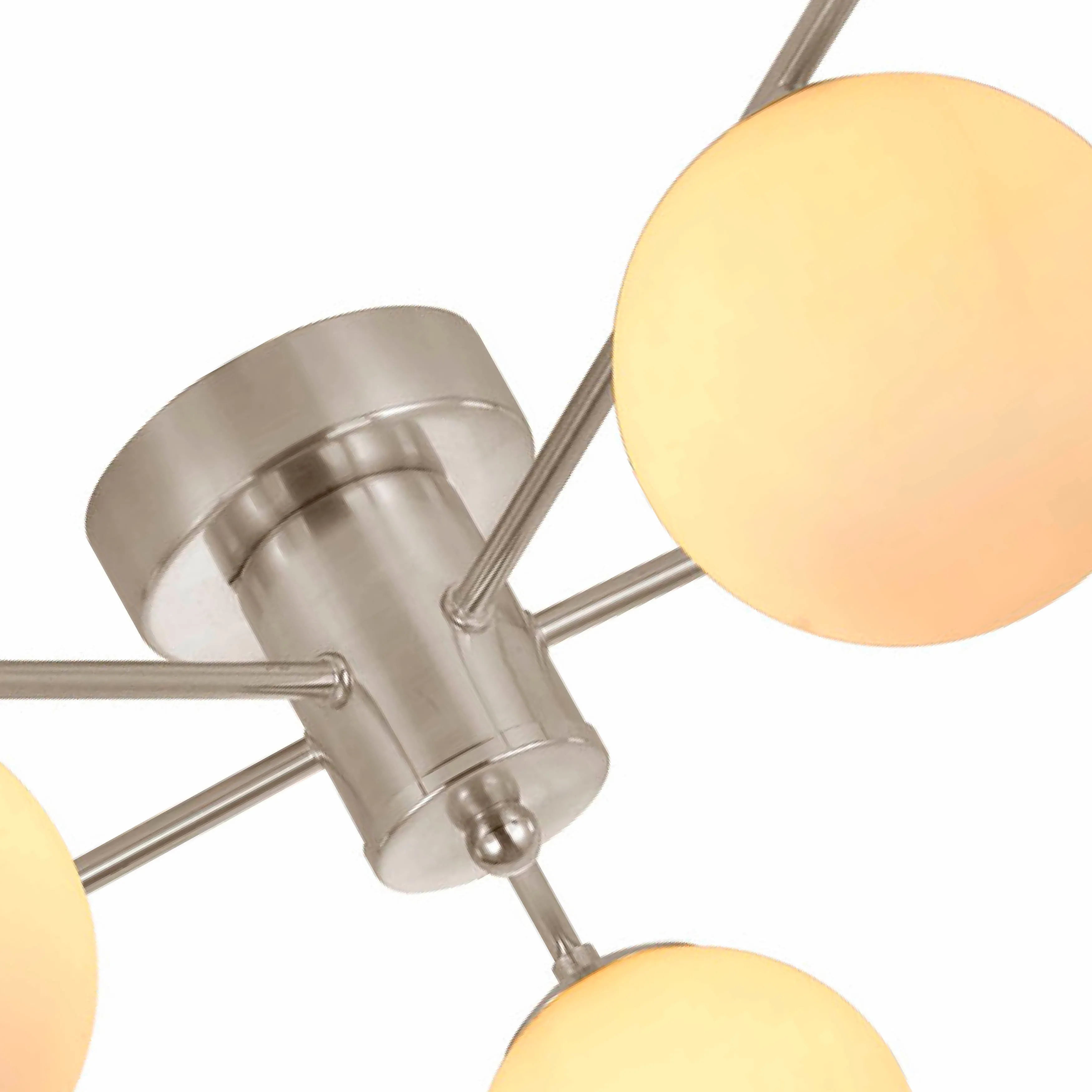 Salle 5 Light Modern Stainless Steel Flush Frosted Glass Ceiling Light