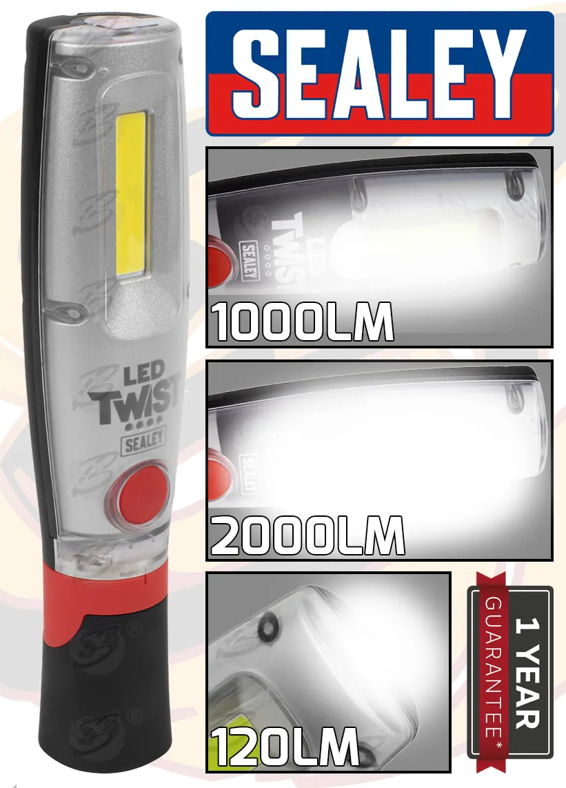 SEALEY RECHARGEABLE COB LED LI - ION WORK LIGHT ( 2000LM )