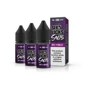SIXS LICKS Bite The Bullet Nic Salt E-Liquid 10ml
