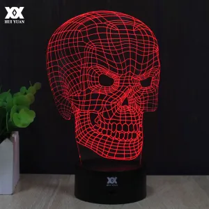 Skull 3D LED Touch Night Light 7 Colors Changing USB