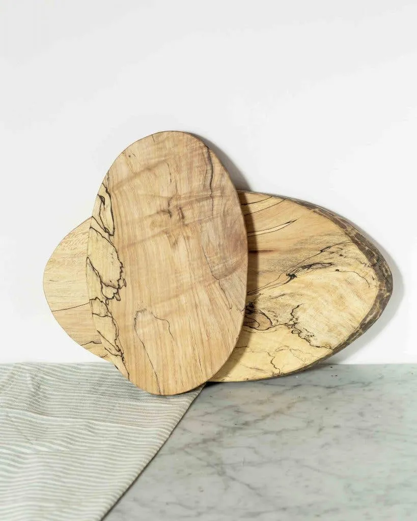 SMALL SPALTED MAPLE OVAL BOARD  (12")