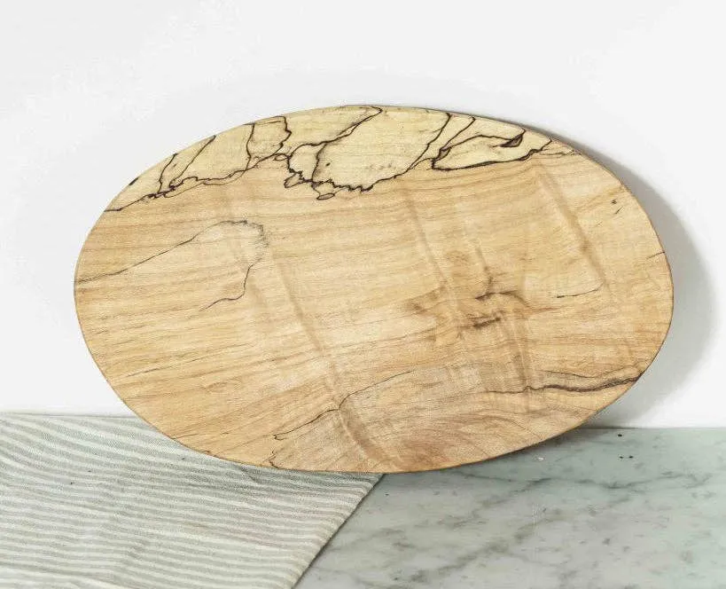 SMALL SPALTED MAPLE OVAL BOARD  (12")