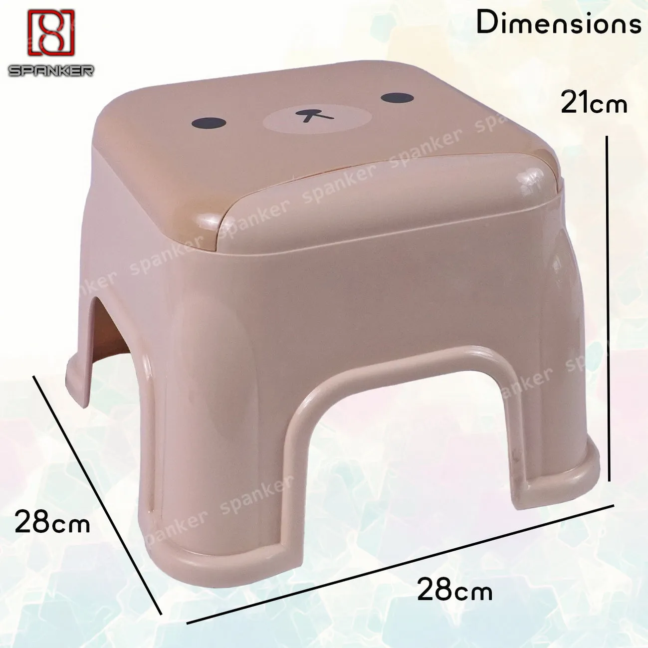 Spanker Set of 3 Non-Slip Durable Sitting Stools for Kids Toddler Suitable for Living Room Study Room Bathroom Sink Kitchen Multi-Color
