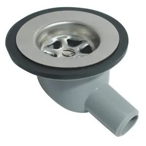 STAINLESS STEEL SINK WASTE R/ANGLE 1 1/4"-3/4" HOSE