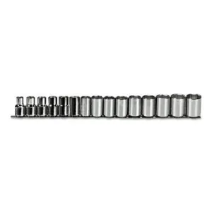 Stanley® Products Torqueplus 15 Piece Metric Socket Sets, 1/2 in, 6 Point, 54205
