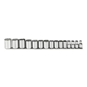 Stanley® Products Torqueplus 15 Piece Socket Sets, 1/2 in, 12 Point, 54114