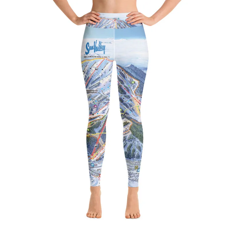 Sun Valley Winter Map Yoga Leggings