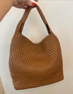 Tan Woven Handbag