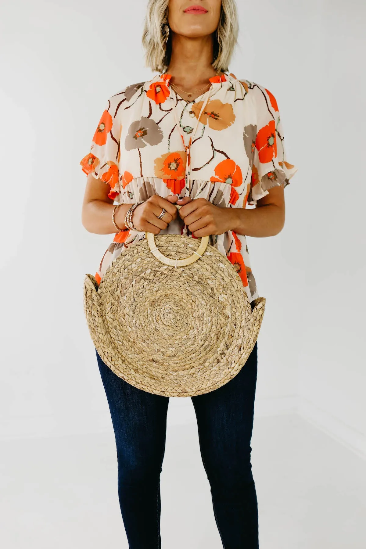 The Emmaline Round Woven Bag