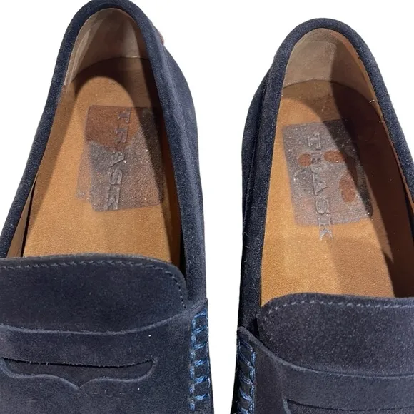 Trask Sheldon Navy Blue Suede Penny Loafer SZ 11.5