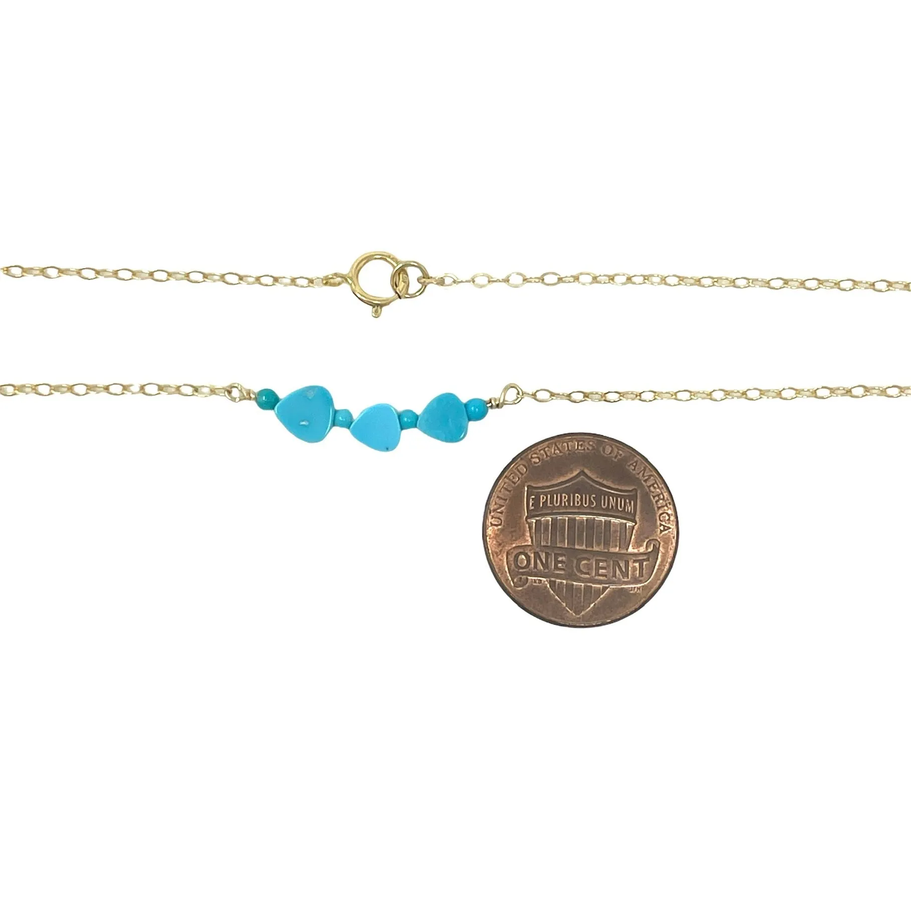 Triple Turquoise Stone Beaded Necklace