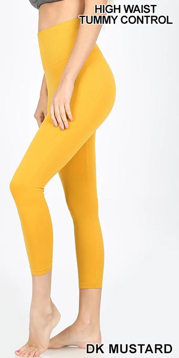 TUMMY CONTROL SEAMLESS CAPRI LEGGINGS