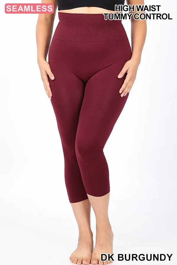 TUMMY CONTROL SEAMLESS CAPRI LEGGINGS