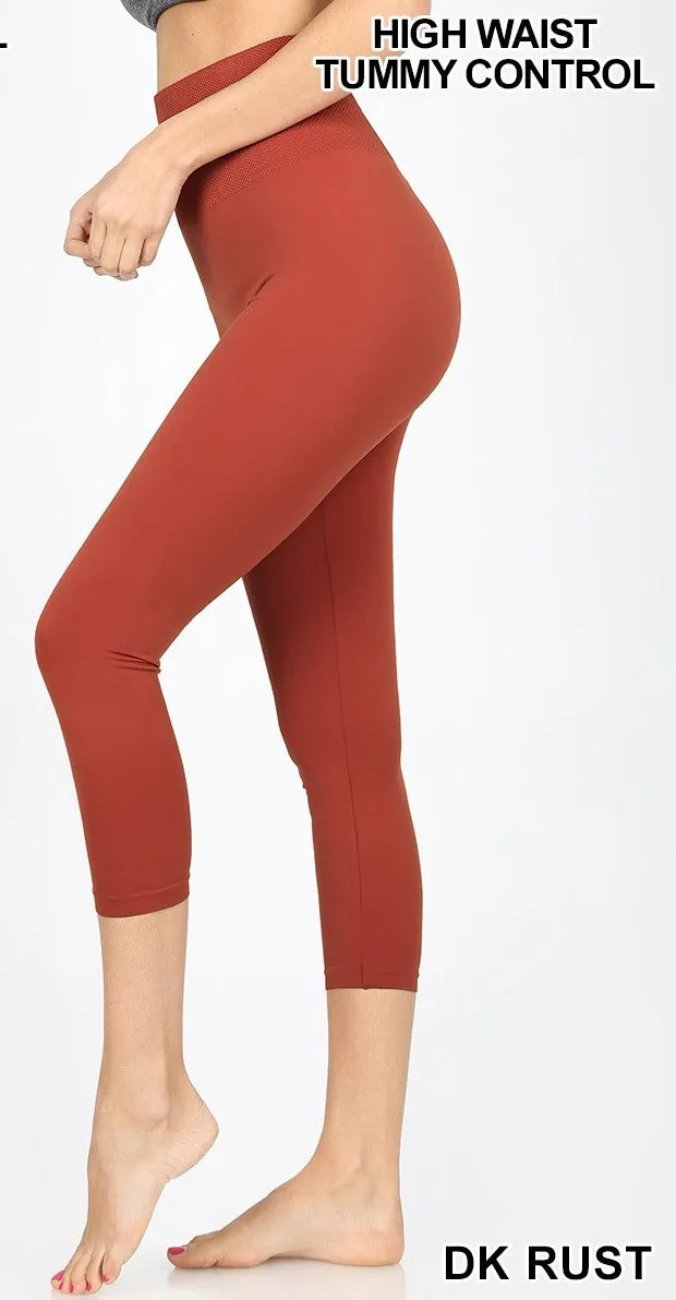 TUMMY CONTROL SEAMLESS CAPRI LEGGINGS