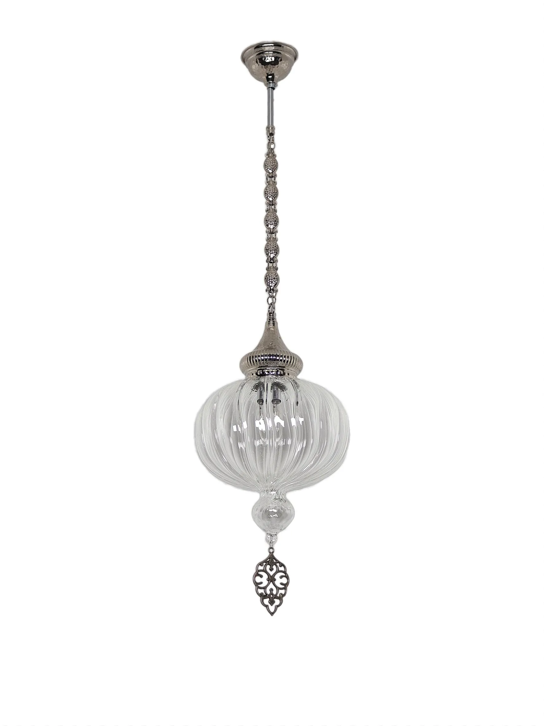 Turkish Blown Pyrex Glass Hanging Lamp