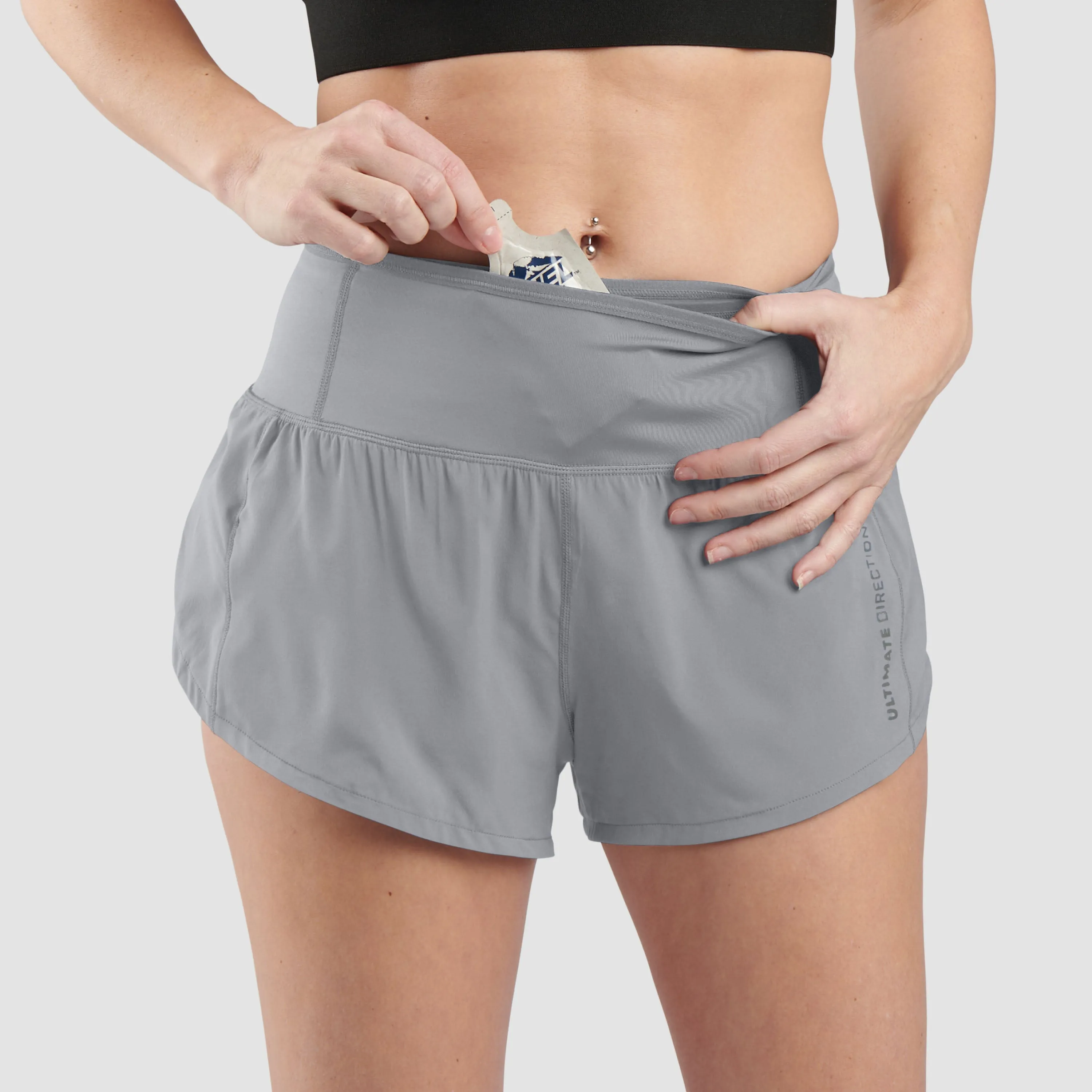 Ultimate Direction Women's Velum Short 2.5"- Gray